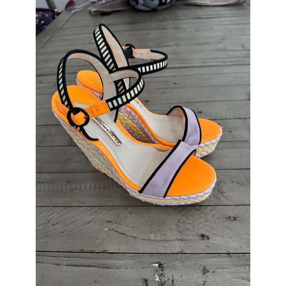 Sophia Webster Multicolor Suede Patent Leather Espadrille Wedges Size 38 - Picture 9 of 15